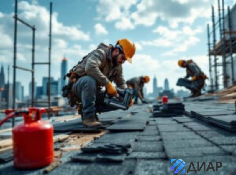 кровельные работы с помощью газа
